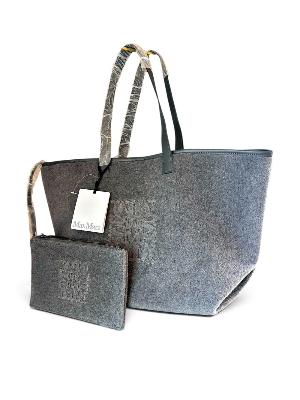 Max Mara Whitney Wool Large Tote & Pouch NWT
